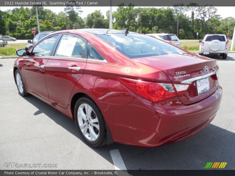 Sparkling Ruby Red / Camel 2012 Hyundai Sonata SE