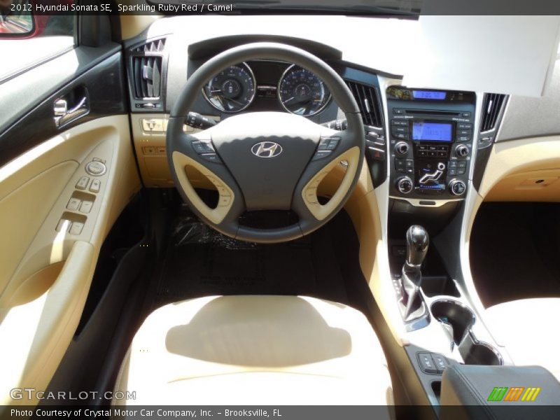 Sparkling Ruby Red / Camel 2012 Hyundai Sonata SE