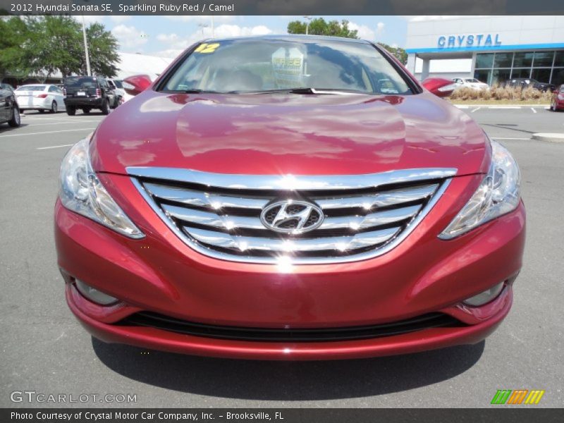 Sparkling Ruby Red / Camel 2012 Hyundai Sonata SE