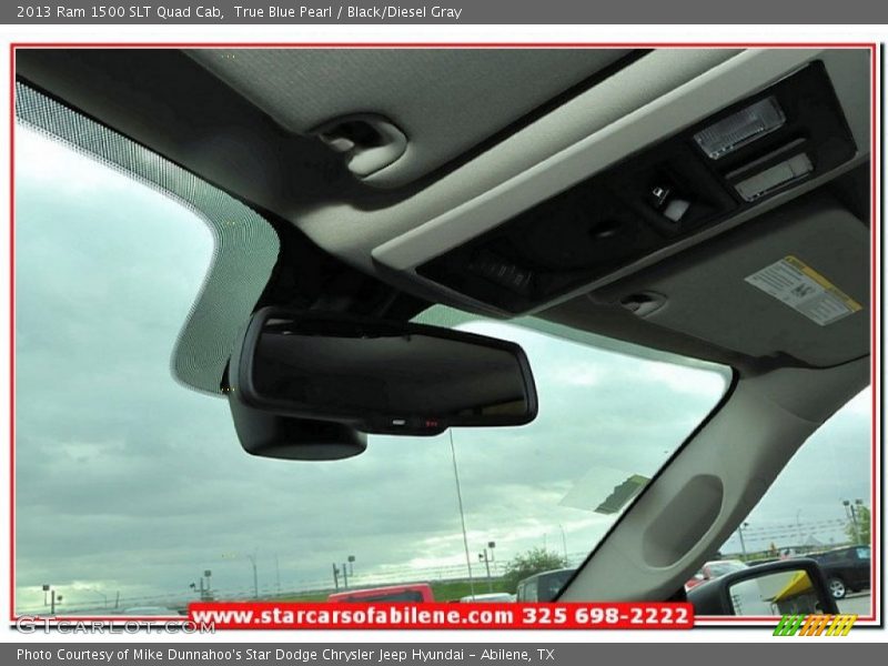 True Blue Pearl / Black/Diesel Gray 2013 Ram 1500 SLT Quad Cab