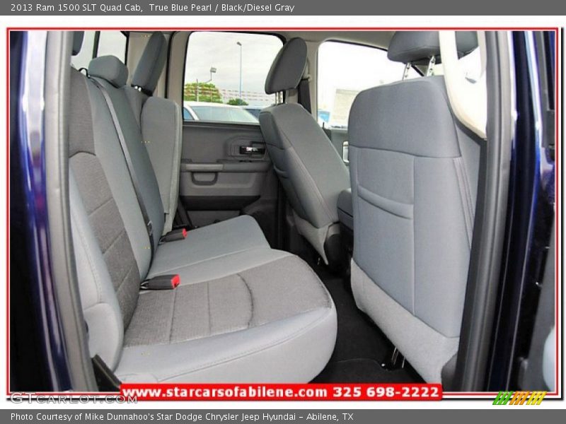 True Blue Pearl / Black/Diesel Gray 2013 Ram 1500 SLT Quad Cab