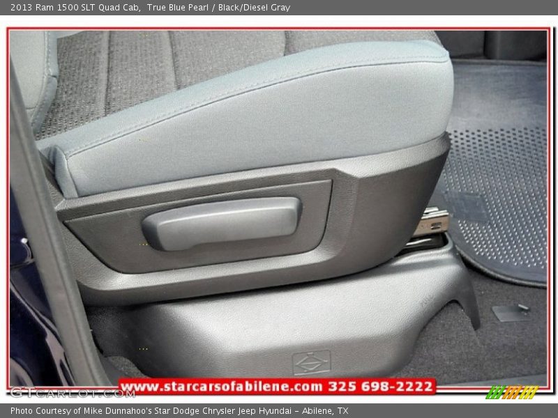 True Blue Pearl / Black/Diesel Gray 2013 Ram 1500 SLT Quad Cab