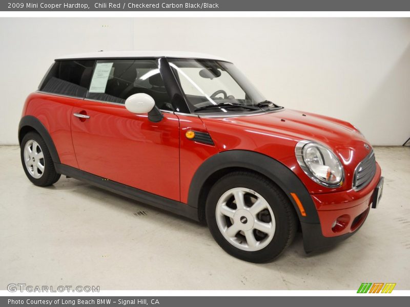 Chili Red / Checkered Carbon Black/Black 2009 Mini Cooper Hardtop