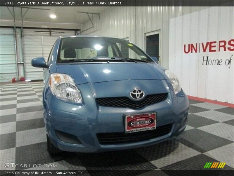 Bayou Blue Pearl / Dark Charcoal 2011 Toyota Yaris 3 Door Liftback