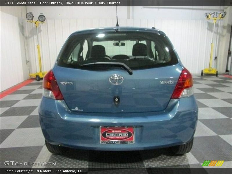 Bayou Blue Pearl / Dark Charcoal 2011 Toyota Yaris 3 Door Liftback