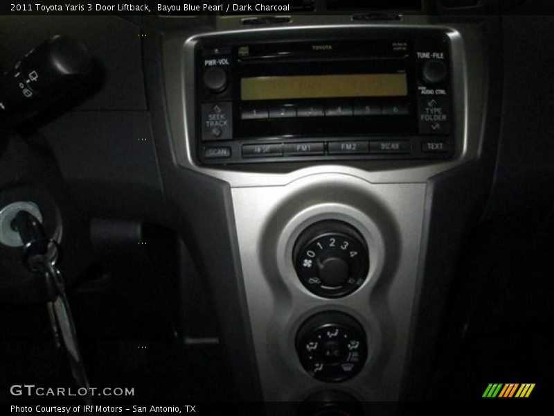 Bayou Blue Pearl / Dark Charcoal 2011 Toyota Yaris 3 Door Liftback