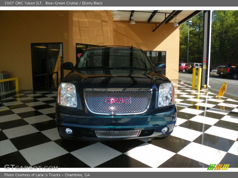 Blue-Green Crystal / Ebony Black 2007 GMC Yukon SLT