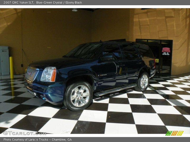 Blue-Green Crystal / Ebony Black 2007 GMC Yukon SLT