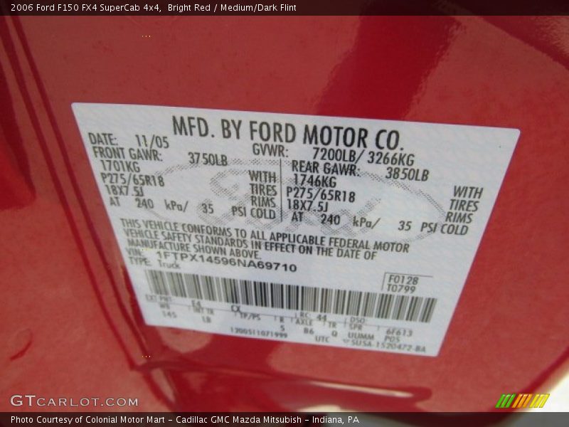 Bright Red / Medium/Dark Flint 2006 Ford F150 FX4 SuperCab 4x4
