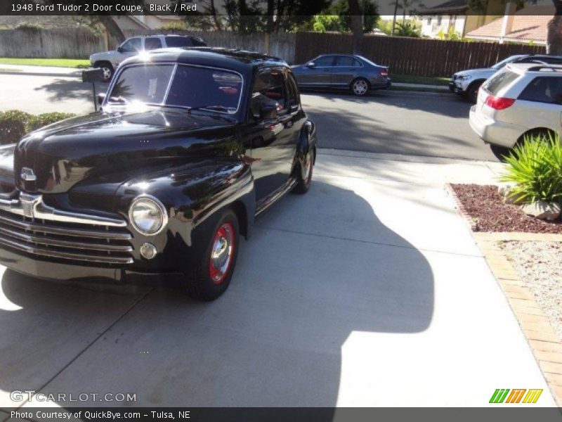 Black / Red 1948 Ford Tudor 2 Door Coupe
