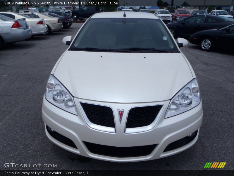 White Diamond Tri Coat / Light Taupe 2009 Pontiac G6 V6 Sedan