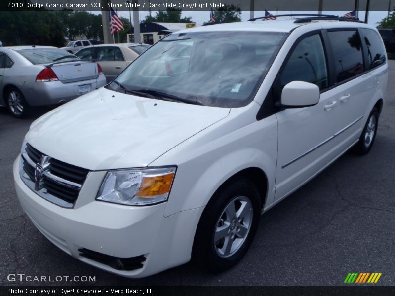 Stone White / Dark Slate Gray/Light Shale 2010 Dodge Grand Caravan SXT