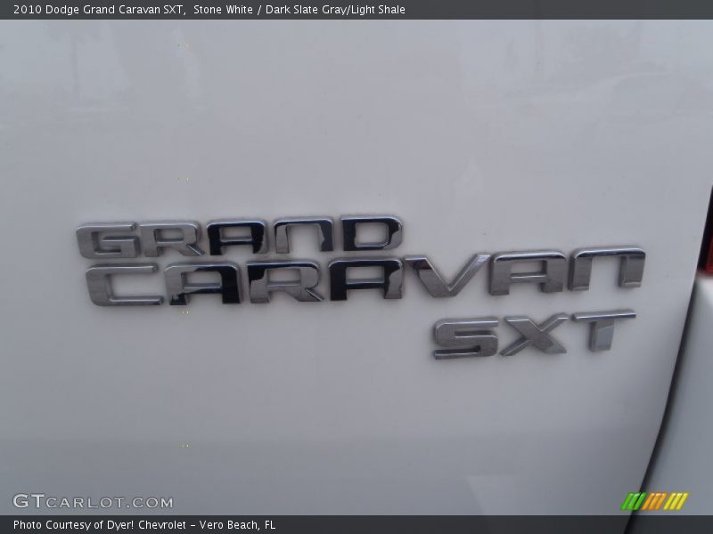 Stone White / Dark Slate Gray/Light Shale 2010 Dodge Grand Caravan SXT
