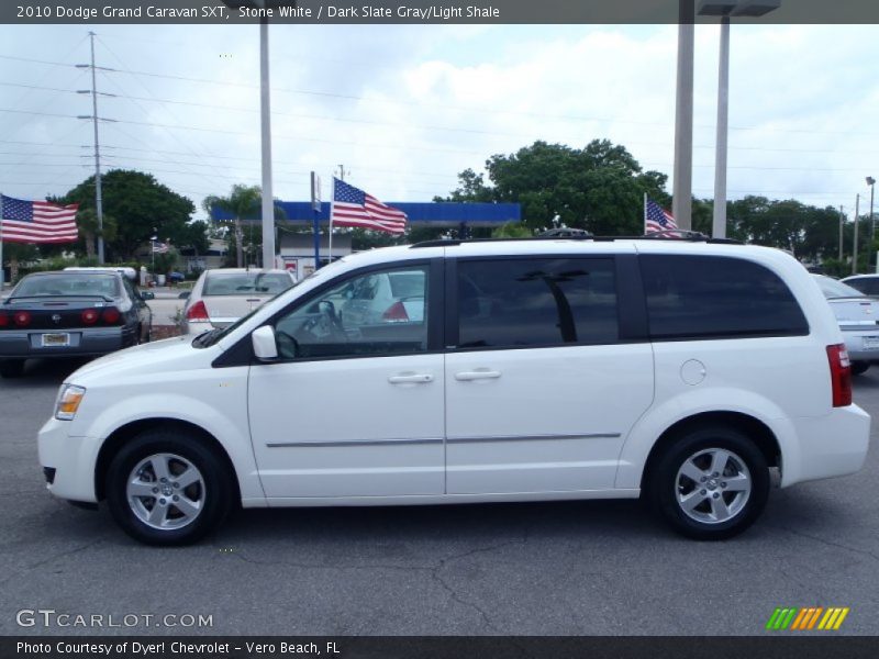 Stone White / Dark Slate Gray/Light Shale 2010 Dodge Grand Caravan SXT