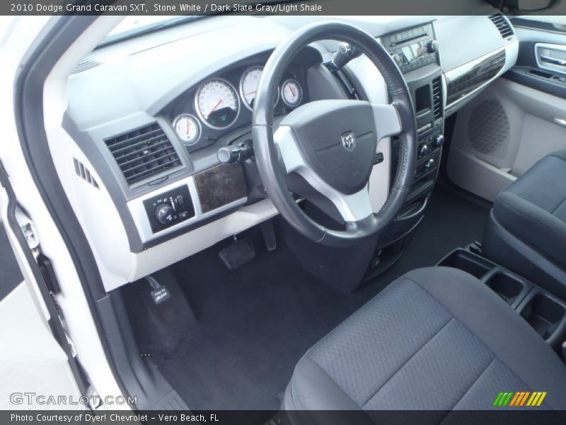 Stone White / Dark Slate Gray/Light Shale 2010 Dodge Grand Caravan SXT
