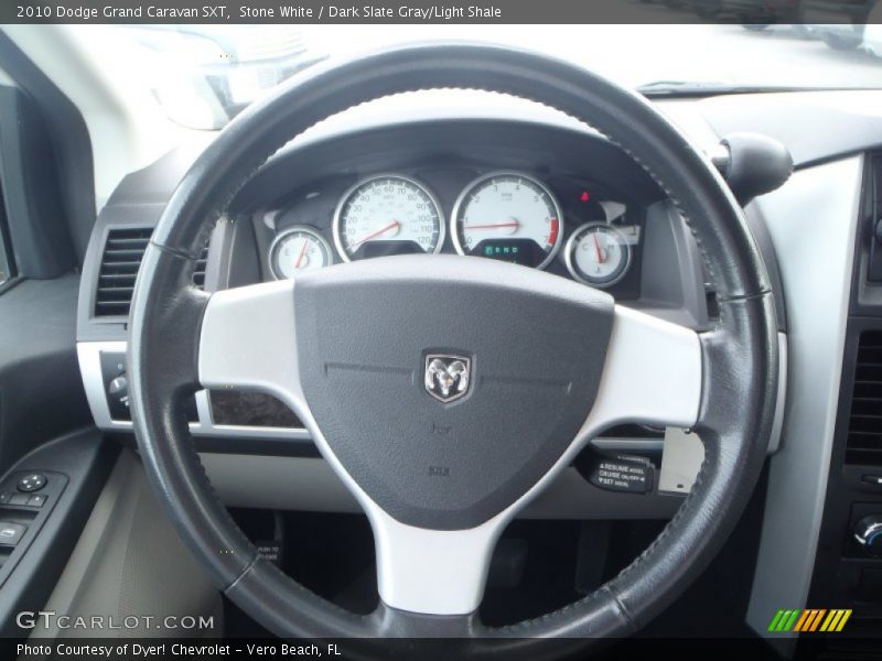Stone White / Dark Slate Gray/Light Shale 2010 Dodge Grand Caravan SXT