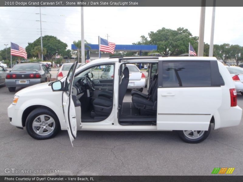 Stone White / Dark Slate Gray/Light Shale 2010 Dodge Grand Caravan SXT