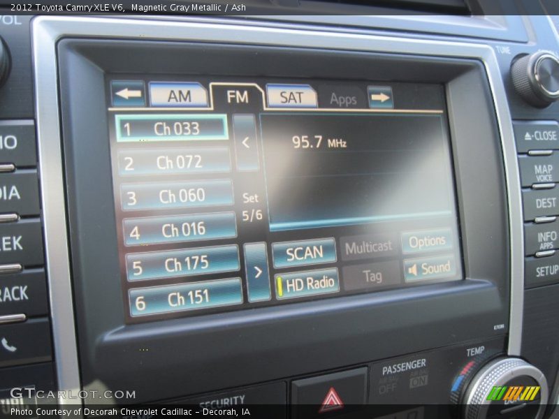 Magnetic Gray Metallic / Ash 2012 Toyota Camry XLE V6