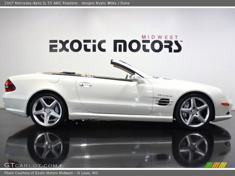designo Mystic White / Stone 2007 Mercedes-Benz SL 55 AMG Roadster