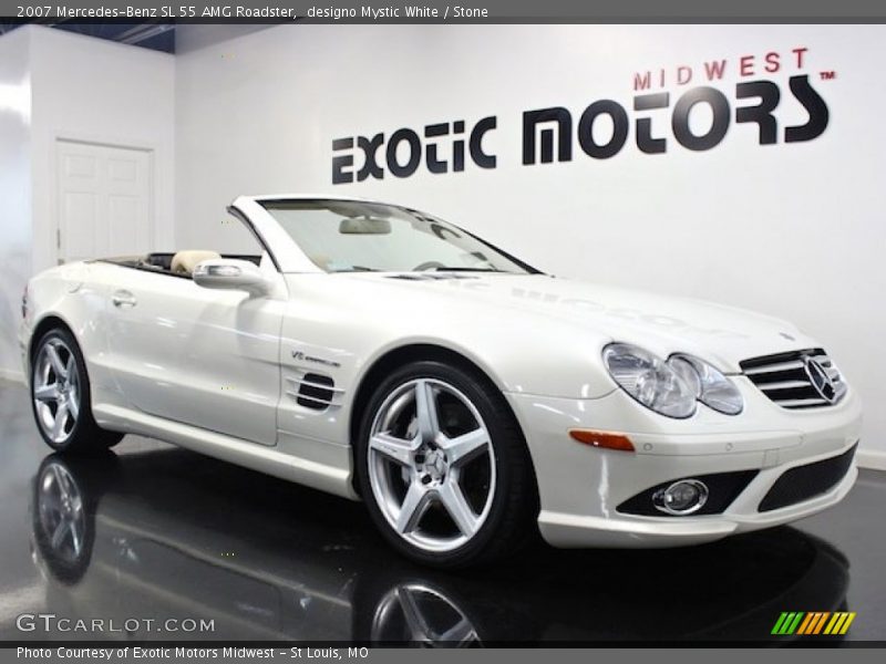 designo Mystic White / Stone 2007 Mercedes-Benz SL 55 AMG Roadster