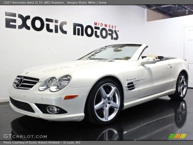 designo Mystic White / Stone 2007 Mercedes-Benz SL 55 AMG Roadster