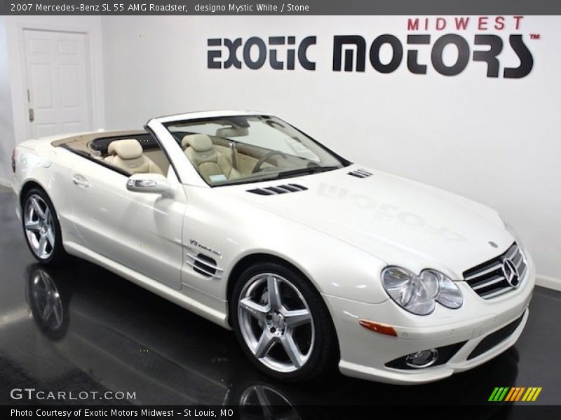 designo Mystic White / Stone 2007 Mercedes-Benz SL 55 AMG Roadster