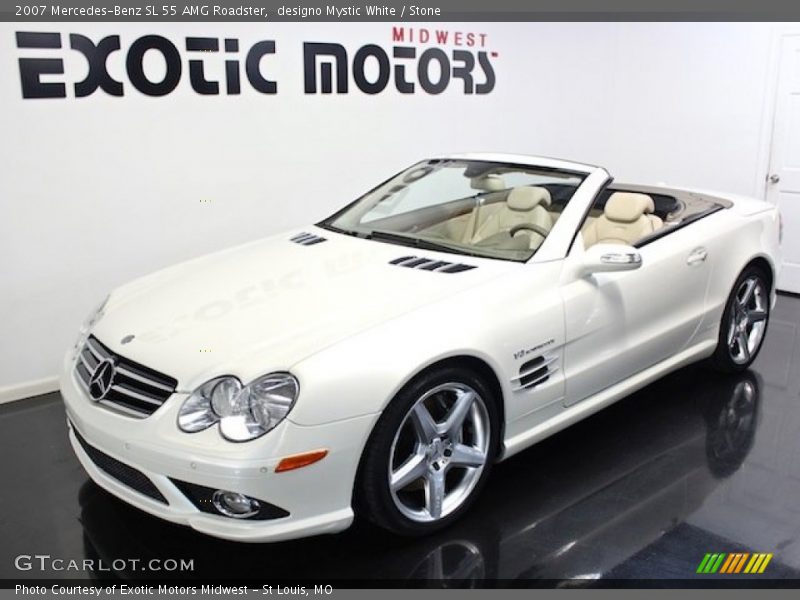 designo Mystic White / Stone 2007 Mercedes-Benz SL 55 AMG Roadster
