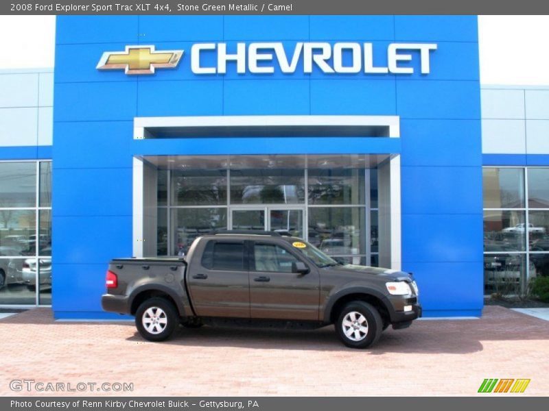 Stone Green Metallic / Camel 2008 Ford Explorer Sport Trac XLT 4x4