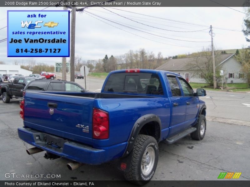 Electric Blue Pearl / Medium Slate Gray 2008 Dodge Ram 2500 Sport Quad Cab 4x4