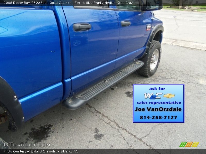 Electric Blue Pearl / Medium Slate Gray 2008 Dodge Ram 2500 Sport Quad Cab 4x4