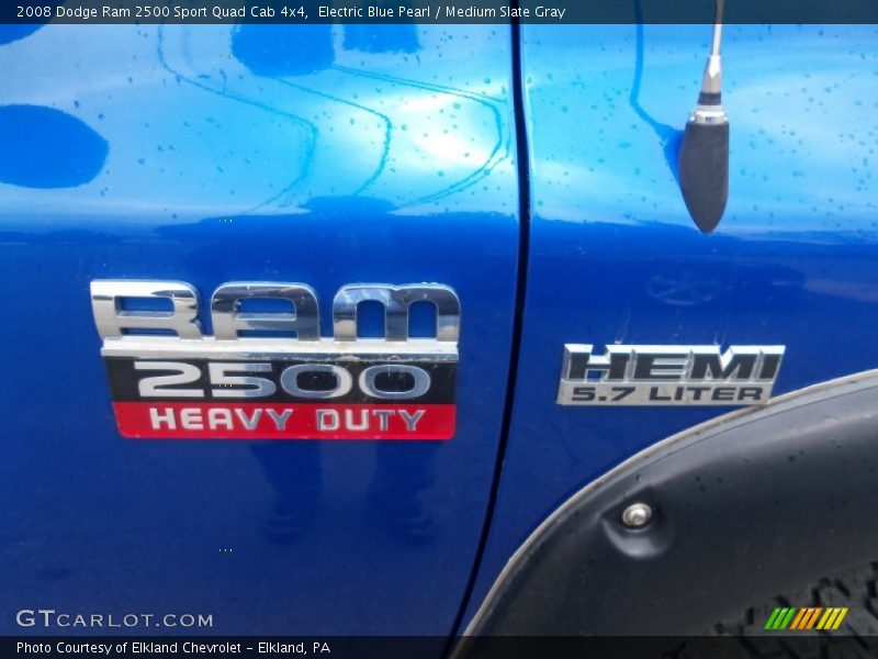 Electric Blue Pearl / Medium Slate Gray 2008 Dodge Ram 2500 Sport Quad Cab 4x4