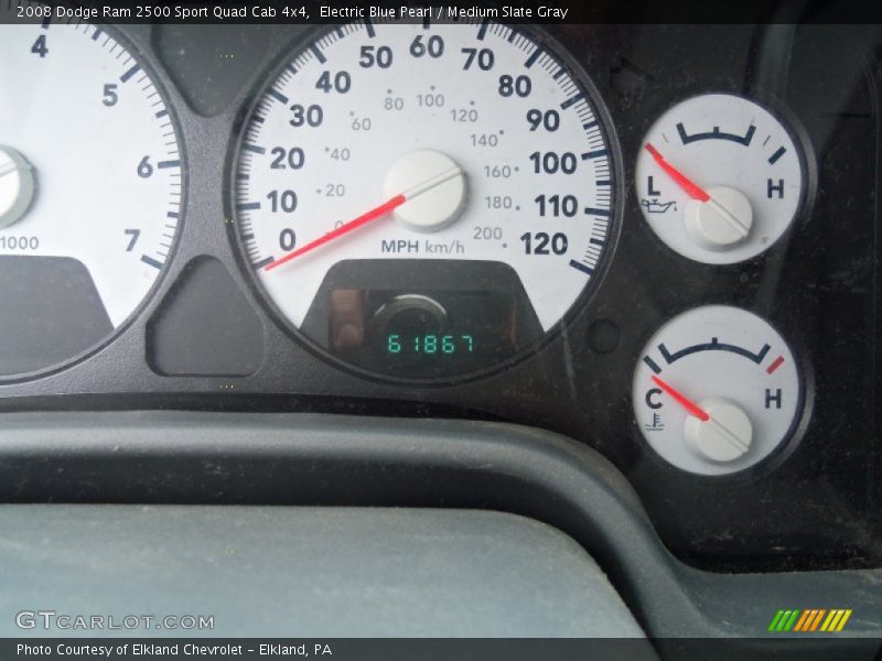 Electric Blue Pearl / Medium Slate Gray 2008 Dodge Ram 2500 Sport Quad Cab 4x4