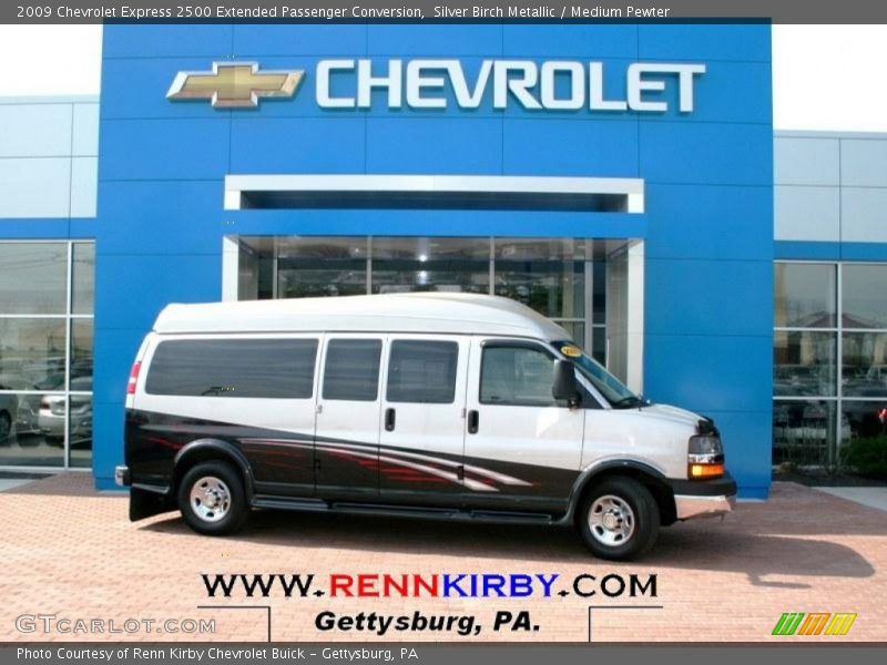 Silver Birch Metallic / Medium Pewter 2009 Chevrolet Express 2500 Extended Passenger Conversion