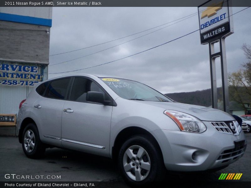 Silver Ice Metallic / Black 2011 Nissan Rogue S AWD