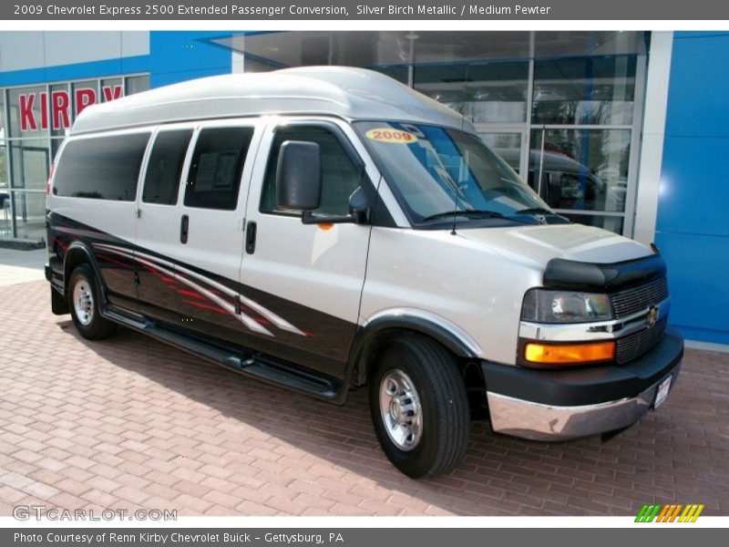 Silver Birch Metallic / Medium Pewter 2009 Chevrolet Express 2500 Extended Passenger Conversion