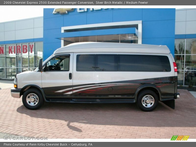 Silver Birch Metallic / Medium Pewter 2009 Chevrolet Express 2500 Extended Passenger Conversion