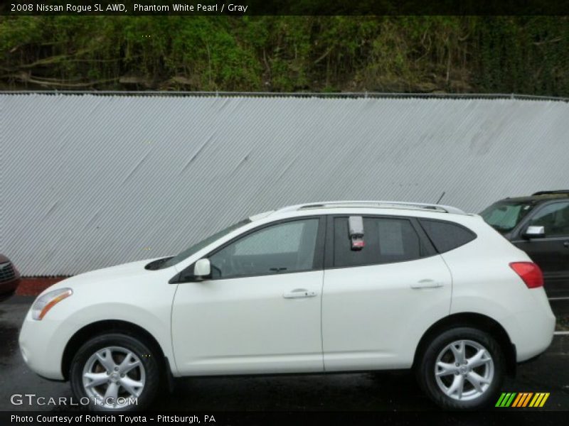 Phantom White Pearl / Gray 2008 Nissan Rogue SL AWD