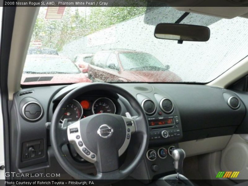 Phantom White Pearl / Gray 2008 Nissan Rogue SL AWD
