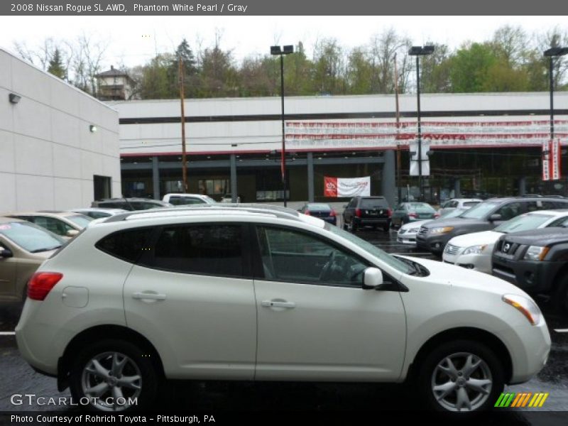 Phantom White Pearl / Gray 2008 Nissan Rogue SL AWD