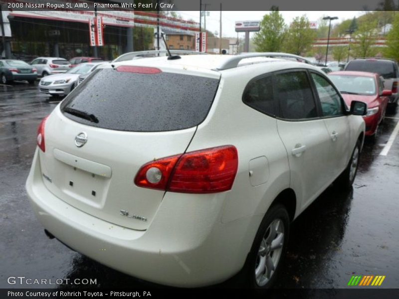 Phantom White Pearl / Gray 2008 Nissan Rogue SL AWD