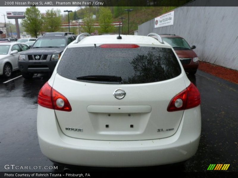Phantom White Pearl / Gray 2008 Nissan Rogue SL AWD