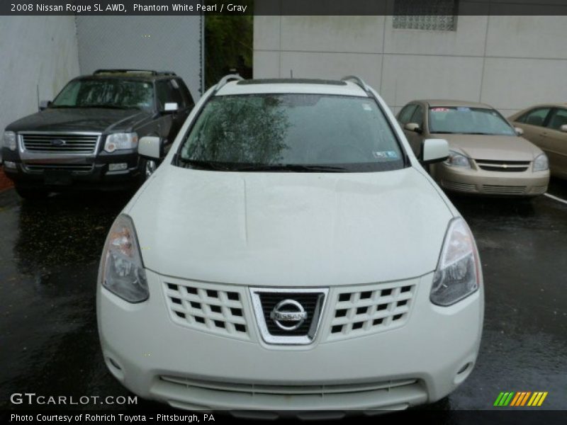Phantom White Pearl / Gray 2008 Nissan Rogue SL AWD