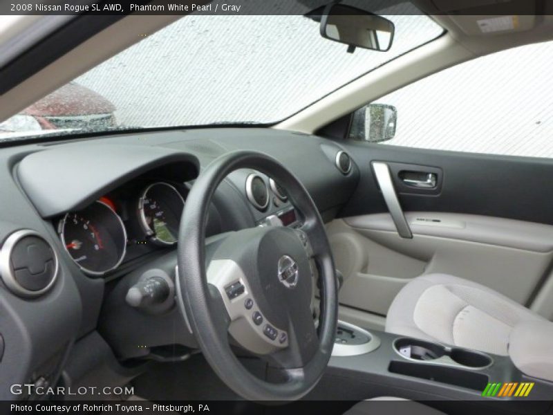 Phantom White Pearl / Gray 2008 Nissan Rogue SL AWD