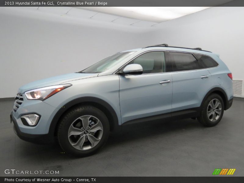 Crystalline Blue Pearl / Beige 2013 Hyundai Santa Fe GLS