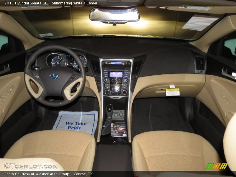 Shimmering White / Camel 2013 Hyundai Sonata GLS