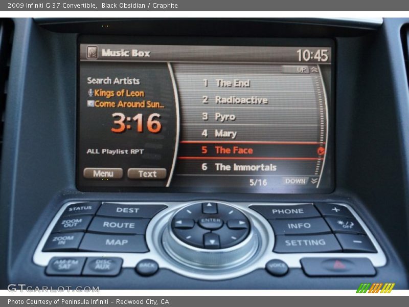 Black Obsidian / Graphite 2009 Infiniti G 37 Convertible