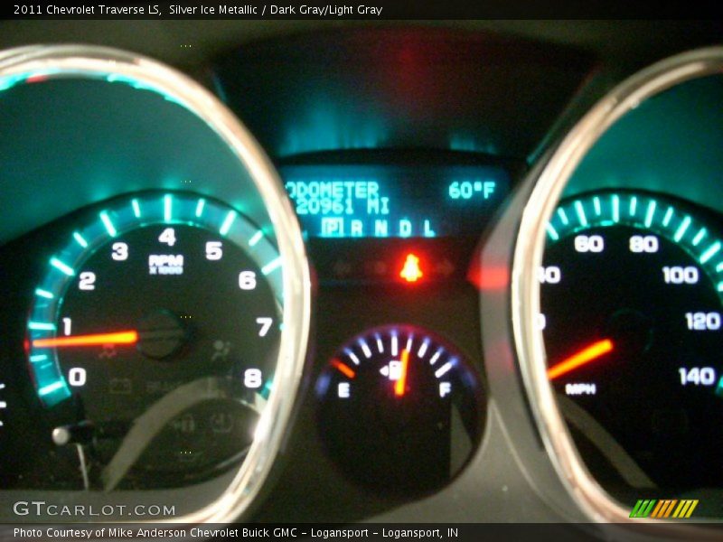 Silver Ice Metallic / Dark Gray/Light Gray 2011 Chevrolet Traverse LS