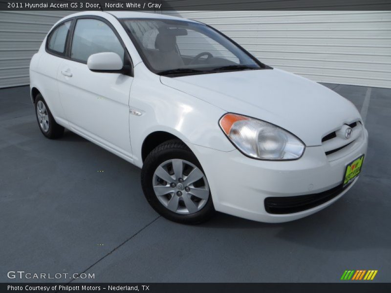 Nordic White / Gray 2011 Hyundai Accent GS 3 Door