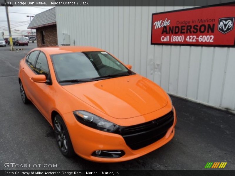 Header Orange / Black 2013 Dodge Dart Rallye