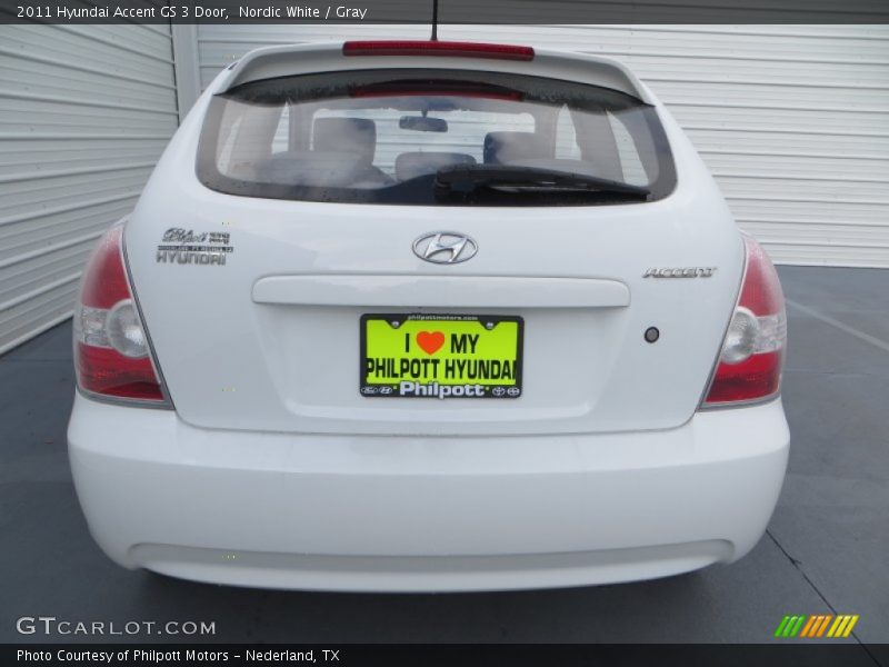 Nordic White / Gray 2011 Hyundai Accent GS 3 Door